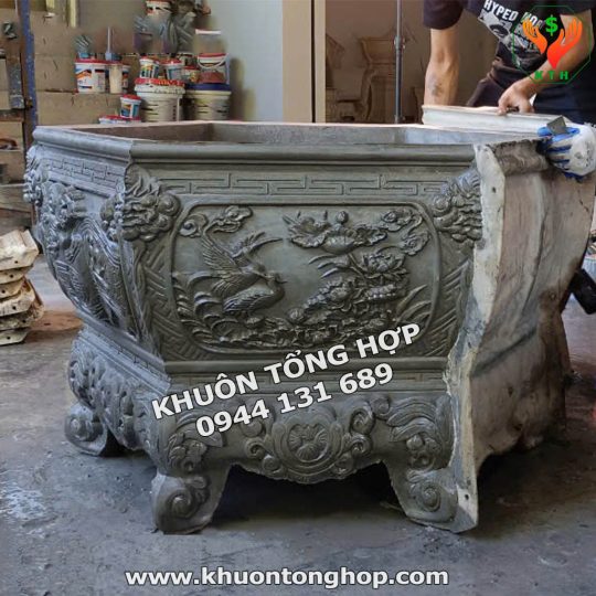 Khuôn chậu lục giác 90 dáng bầu