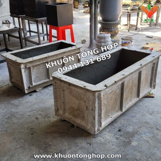 khuôn chậu chữ nhật xi măng nhẹ