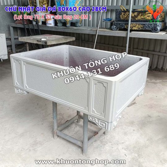 Khuôn bể chữ nhật giả đá 60 80