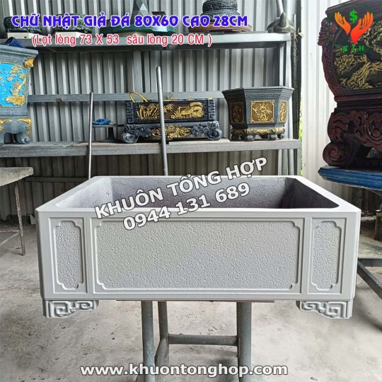 Khuôn bể chữ nhật giả đá 60 80