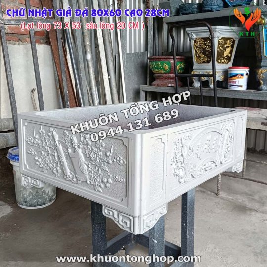 Khuôn bể chữ nhật giả đá 60 80