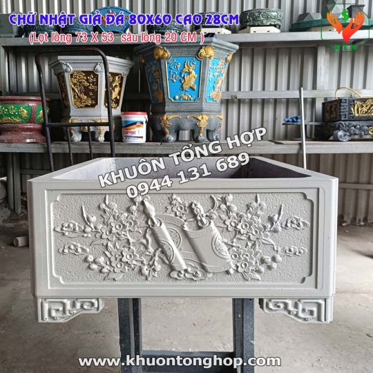 Khuôn bể chữ nhật giả đá 60 80