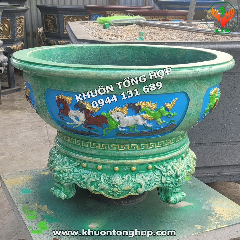 khuôn chậu tròn 60 chân liền